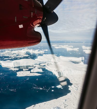 Airplane above Greenland
